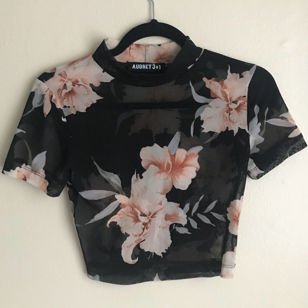 Pitaya Floral Mesh Crop Top